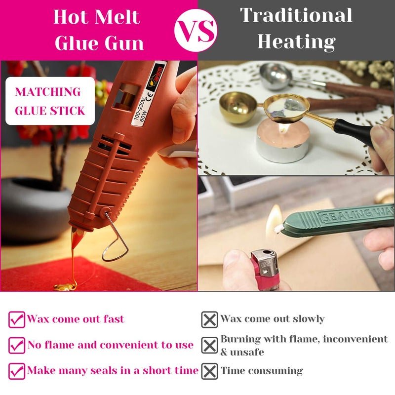 PAXCOO Sealing Wax, Paxcoo 20pcs Wax Seal Sticks, Glue Gun Sealing Wax for Wax Seal Stamp, Letter Wax Seal and Crafts (Gold) - Image 4
